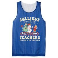 Jolliest Bunch Of Teachers This Side Of The Playground Xmas  Mesh Reversible Basketball Jersey Tank