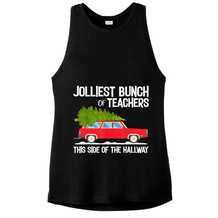 Jolliest Bunch Of Teachers This Side Of The Hallway Ladies PosiCharge Tri-Blend Wicking Tank