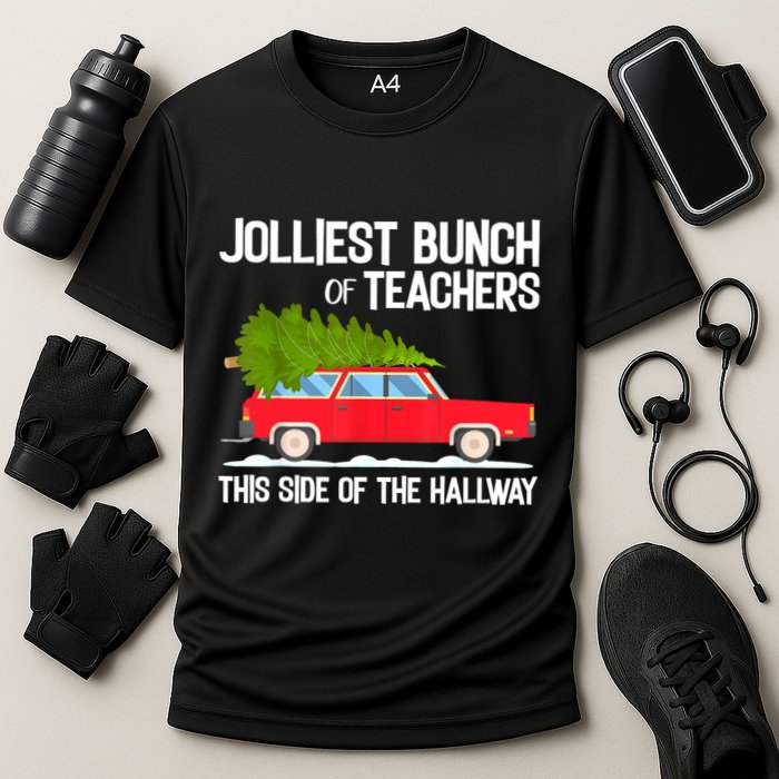 Jolliest Bunch Of Teachers This Side Of The Hallway Cooling Performance Crew T-Shirt
