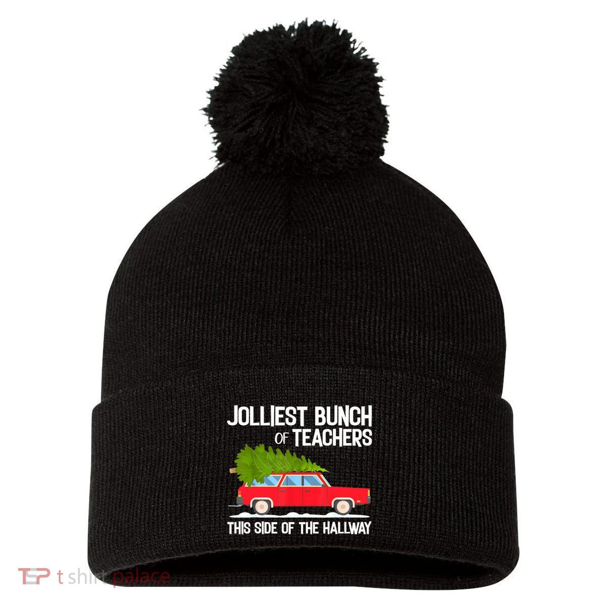 Jolliest Bunch Of Teachers This Side Of The Hallway Pom Pom 12in Knit Beanie