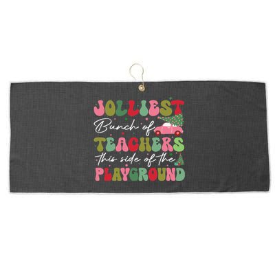 Jolliest Bunch Of Teachers The Side Of The Playground Large Microfiber Waffle Golf Towel