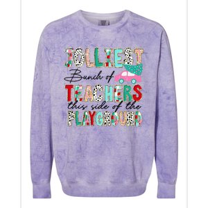 Jolliest Bunch Of Teachers This Side Of The Playground Xmas Colorblast Crewneck Sweatshirt