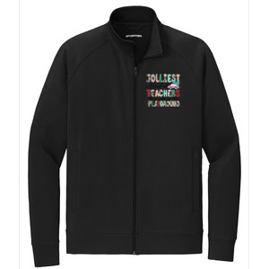 Jolliest Bunch Of Teachers This Side Of The Playground Xmas Stretch Full-Zip Cadet Jacket