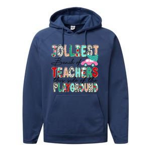 Jolliest Bunch Of Teachers This Side Of The Playground Xmas Performance Fleece Hoodie