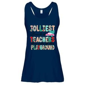 Jolliest Bunch Of Teachers This Side Of The Playground Xmas Ladies Essential Flowy Tank