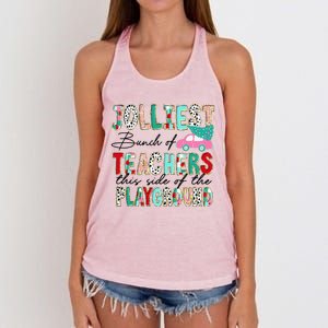 Jolliest Bunch Of Teachers This Side Of The Playground Xmas Women's Knotted Racerback Tank