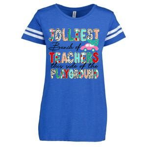 Jolliest Bunch Of Teachers This Side Of The Playground Xmas Enza Ladies Jersey Football T-Shirt