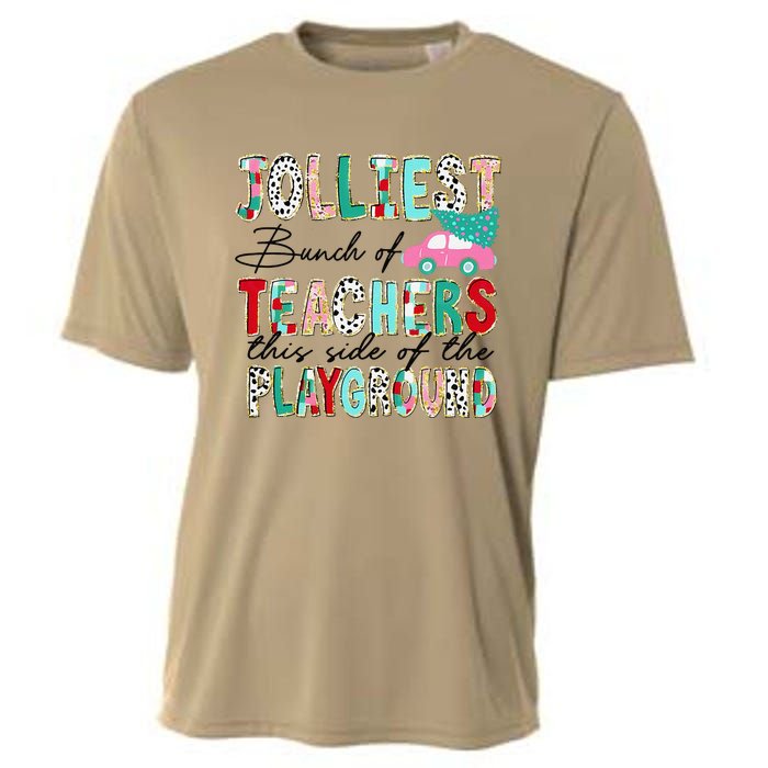 Jolliest Bunch Of Teachers This Side Of The Playground Xmas Cooling Performance Crew T-Shirt