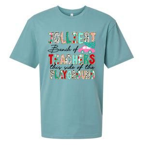 Jolliest Bunch Of Teachers This Side Of The Playground Xmas Sueded Cloud Jersey T-Shirt