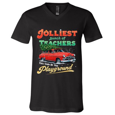 Jolliest Bunch Of Teachers This Side Of The Hallway V-Neck T-Shirt