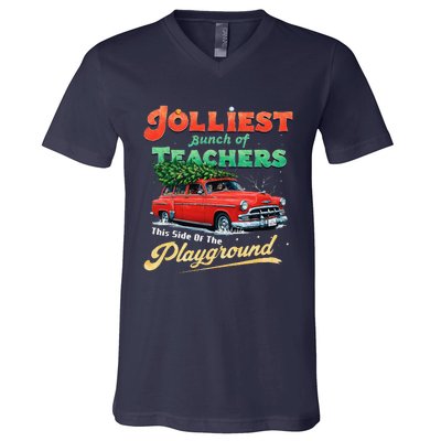 Jolliest Bunch Of Teachers This Side Of The Hallway V-Neck T-Shirt