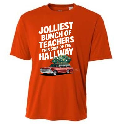 Jolliest Bunch Of Teachers This Side Of The Hallway Xmas Cooling Performance Crew T-Shirt