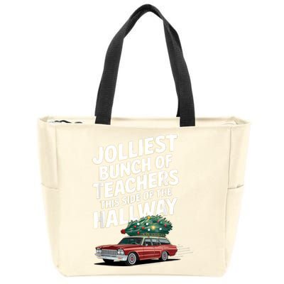 Jolliest Bunch Of Teachers This Side Of The Hallway Xmas Zip Tote Bag