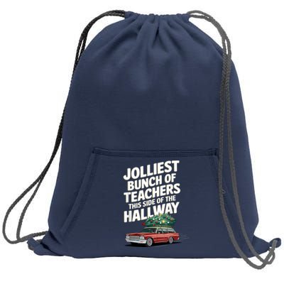 Jolliest Bunch Of Teachers This Side Of The Hallway Xmas Sweatshirt Cinch Pack Bag