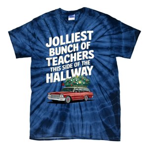 Jolliest Bunch Of Teachers This Side Of The Hallway Xmas Tie-Dye T-Shirt