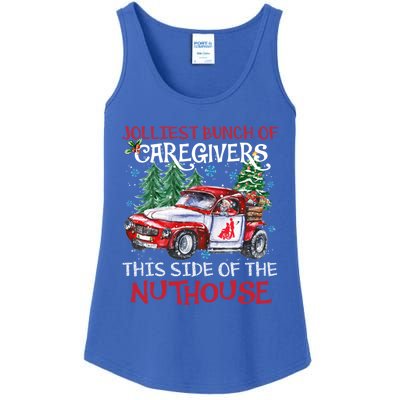 Jolliest Bunch Of Caregivers This Side Of The Nuthouse Xmas Great Gift Ladies Essential Tank