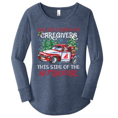 Jolliest Bunch Of Caregivers This Side Of The Nuthouse Xmas Great Gift Women's Perfect Tri Tunic Long Sleeve Shirt