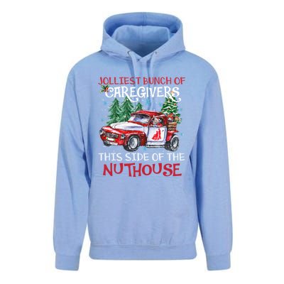 Jolliest Bunch Of Caregivers This Side Of The Nuthouse Xmas Great Gift Unisex Surf Hoodie