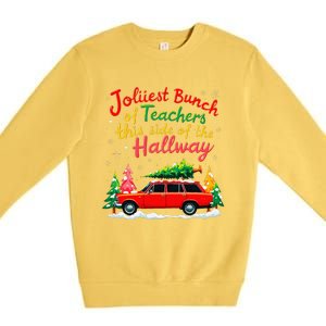 Jolliest Bunch Of Teachers This Side Of The Hallway Xmas Premium Crewneck Sweatshirt