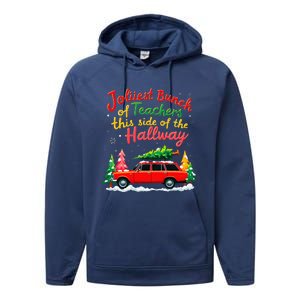 Jolliest Bunch Of Teachers This Side Of The Hallway Xmas Performance Fleece Hoodie