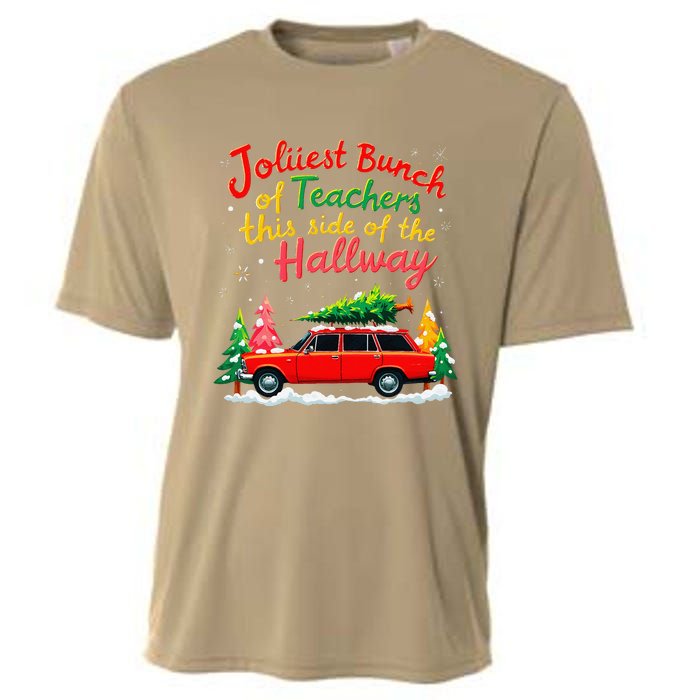 Jolliest Bunch Of Teachers This Side Of The Hallway Xmas Cooling Performance Crew T-Shirt