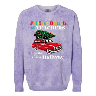 Jolliest Bunch Of Teachers This Side Of The Hallway Teacher Colorblast Crewneck Sweatshirt