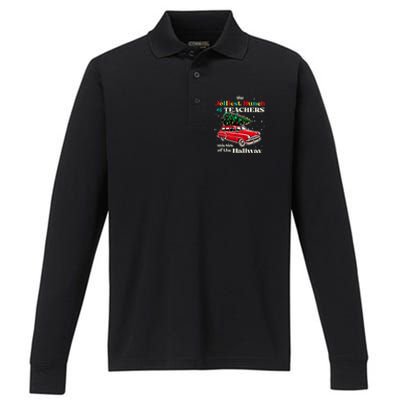 Jolliest Bunch Of Teachers This Side Of The Hallway Teacher Performance Long Sleeve Polo