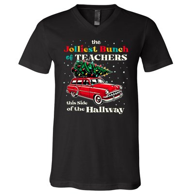 Jolliest Bunch Of Teachers This Side Of The Hallway Teacher V-Neck T-Shirt