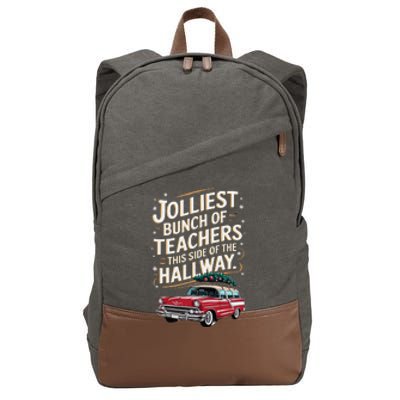 Jolliest Bunch Of Teachers This Side Of The Hallway Cotton Canvas Backpack