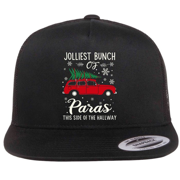 Jolliest Bunch Of Paras This Side Of The Hallway Xmas Flat Bill Trucker Hat