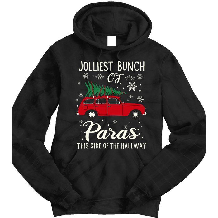 Jolliest Bunch Of Paras This Side Of The Hallway Xmas Tie Dye Hoodie