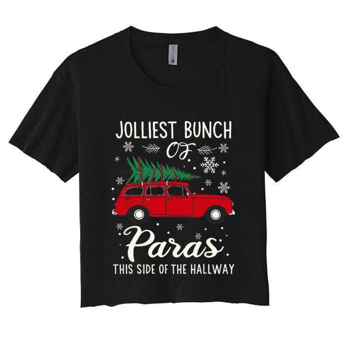 Jolliest Bunch Of Paras This Side Of The Hallway Xmas Women's Crop Top Tee