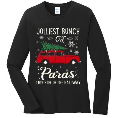 Jolliest Bunch Of Paras This Side Of The Hallway Xmas Ladies Long Sleeve Shirt