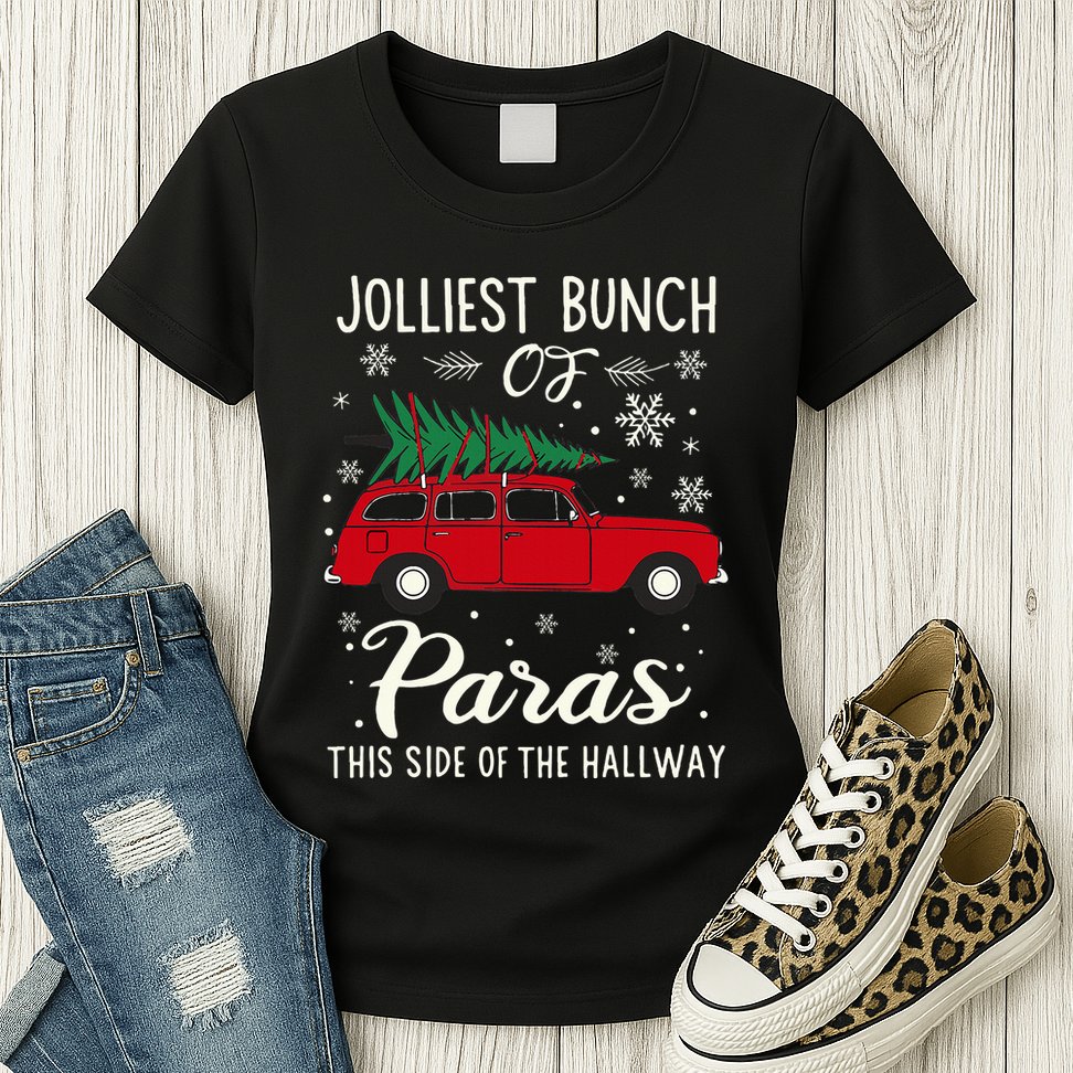 Jolliest Bunch Of Paras This Side Of The Hallway Xmas Womens T-Shirt