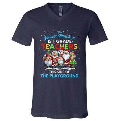 Jolliest Bunch Of 1st Grade Teachers This Side Of Playground V-Neck T-Shirt