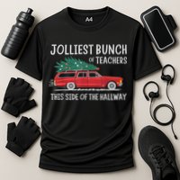 Jolliest Bunch Of Teachers This Side Of The Hallway Cooling Performance Crew T-Shirt