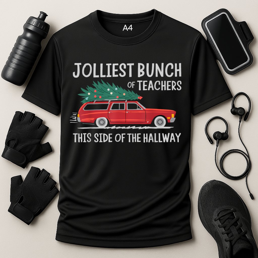 Jolliest Bunch Of Teachers This Side Of The Hallway Cooling Performance Crew T-Shirt