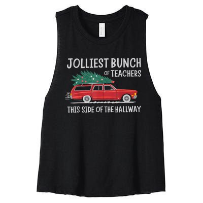 Jolliest Bunch Of Teachers This Side Of The Hallway Women's Racerback Cropped Tank