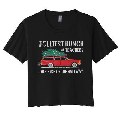 Jolliest Bunch Of Teachers This Side Of The Hallway Women's Crop Top Tee