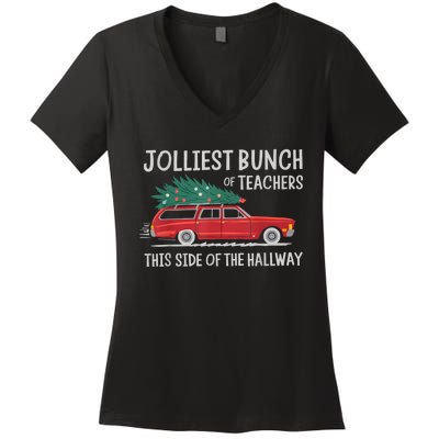 Jolliest Bunch Of Teachers This Side Of The Hallway Women's V-Neck T-Shirt