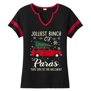 Jolliest Bunch Of Paras This Side Of The Hallway Xmas Ladies Halftime Notch Neck Tee