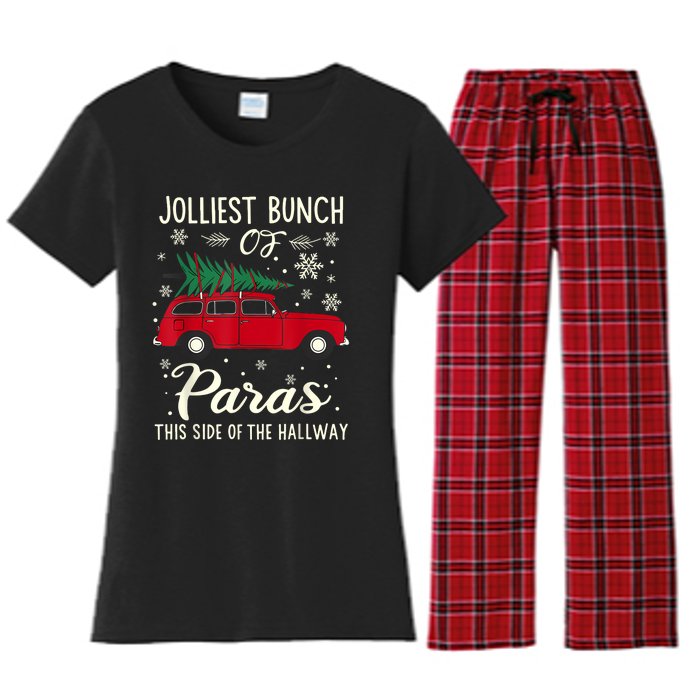 Jolliest Bunch Of Paras This Side Of The Hallway Xmas Women's Flannel Pajama Set