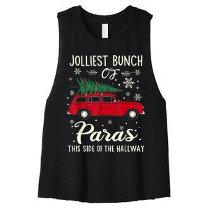 Jolliest Bunch Of Paras This Side Of The Hallway Xmas Women's Racerback Cropped Tank