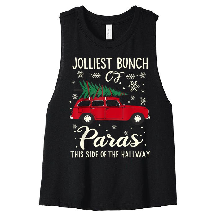 Jolliest Bunch Of Paras This Side Of The Hallway Xmas Women's Racerback Cropped Tank