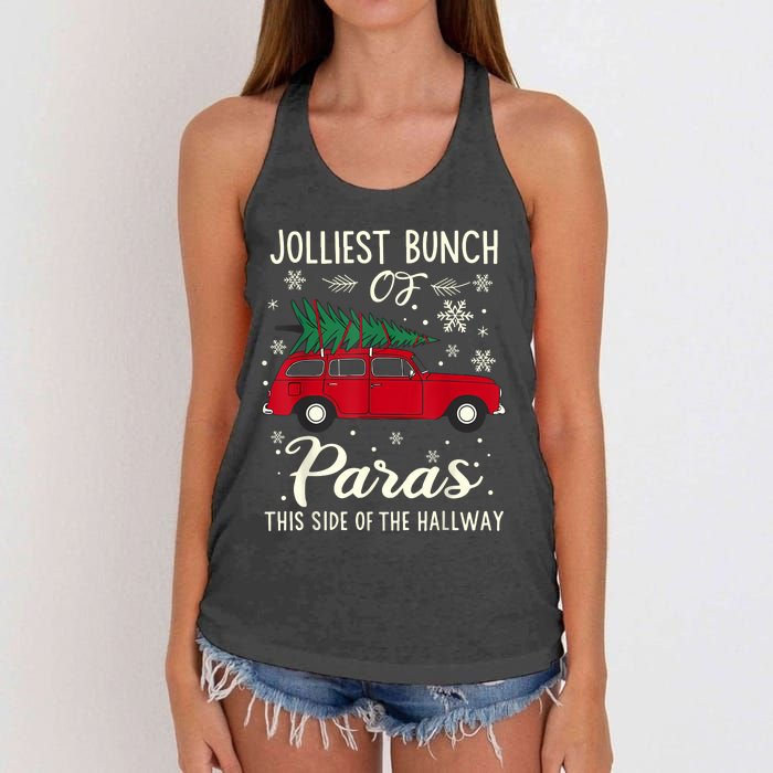 Jolliest Bunch Of Paras This Side Of The Hallway Xmas Women's Knotted Racerback Tank