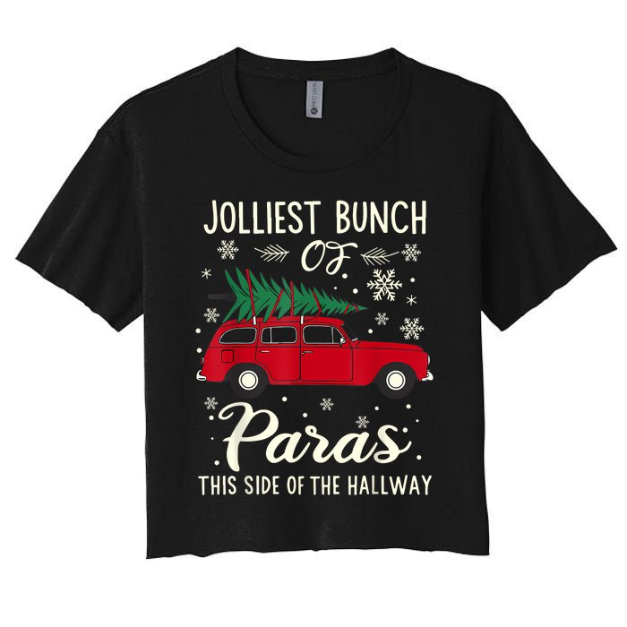 Jolliest Bunch Of Paras This Side Of The Hallway Xmas Women's Crop Top Tee