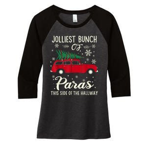 Jolliest Bunch Of Paras This Side Of The Hallway Xmas Women's Tri-Blend 3/4-Sleeve Raglan Shirt