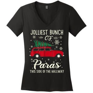 Jolliest Bunch Of Paras This Side Of The Hallway Xmas Women's V-Neck T-Shirt