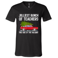 Jolliest Bunch Of Teachers This Side Of The Hallway V-Neck T-Shirt