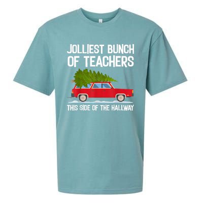 Jolliest Bunch Of Teachers This Side Of The Hallway Sueded Cloud Jersey T-Shirt